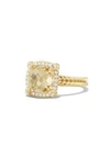 DAVID YURMAN Châtelaine Pave Bezel Ring with Champagne Citrine and Diamonds in 18K Gold