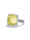 DAVID YURMAN Châtelaine Pave Bezel Ring with Lemon Citrine and Diamonds