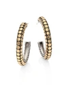 John Hardy Dot 18K Yellow Gold & Sterling Silver Hoop Earrings