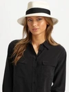Eric Javits 'classic' Squishee Packable Fedora Sun Hat - Ivory In Cream-black