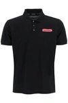 Dsquared2 D2 Tennis Logo Printed Polo Shirt In Black
