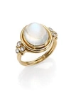 TEMPLE ST CLAIR 18K Yellow Gold, Royal Blue Moonstone & Diamond Oval Ring