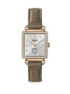 Shinola The Cass Diamond, Mother-Of-Pearl & Goldtone Stainless Steel Leather Strap Watch