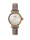 Shinola Canfield Mother-Of-Pearl, Goldtone Stainless Steel & Leather Strap Watch