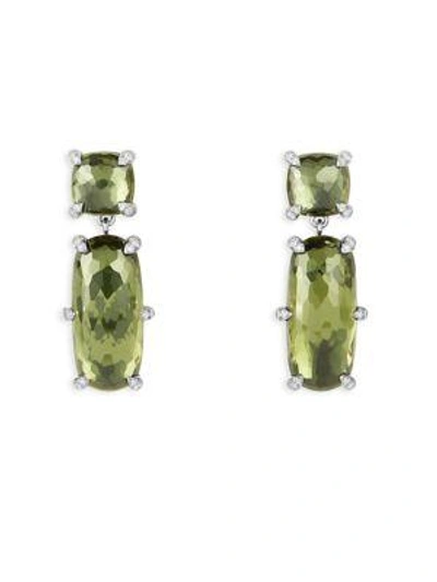 David Yurman Châtelaine Double Drop Earrings With Gemstones And Diamonds In Green Orchid