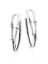 John Hardy Bamboo Sterling Silver Hoop Earrings/1.5"
