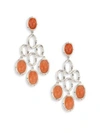 John Hardy Bamboo Peach Moonstone & Sterling Silver Chandelier Earrings