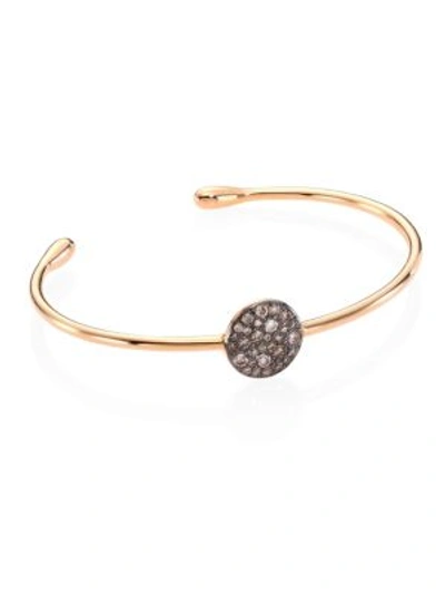 Pomellato Sabbia Brown Diamond & 18k Rose Gold Bangle Bracelet