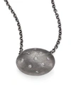 RENE ESCOBAR Diamond & Sterling Silver Oval Pendant Necklace