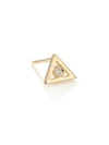 SYDNEY EVAN Bezel Triangle Diamond & 14K Yellow Gold Single Stud Earring
