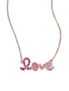 SYDNEY EVAN Pink Sapphire, Ruby & 14K Rose Gold Small Ombré Love Necklace