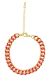 ADORNIA ENAMEL CURB CHAIN BRACELET