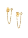 Zoë Chicco Diamond & 14K Yellow Gold Front Back Stud Earrings