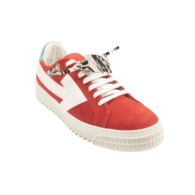OFF-WHITE RED LOW TOP ARROW SNEAKERS