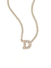 Zoë Chicco Pavé Diamond & 14K Yellow Gold Initial Pendant Necklace