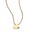 Zoë Chicco Diamond & 14K Yellow Gold Initial Pendant Necklace