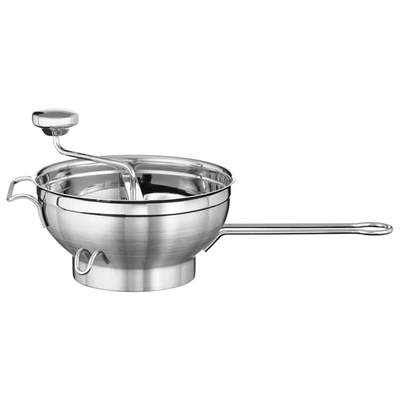 Rosle Stainless Steel Food Mill With Handle And 2 Grinding Sieves In Silver