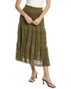 Max Studio Textured Midi Skirt In Green