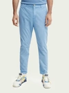 Scotch & Soda Fave Garment-dyed Organic Chino In Blue