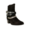 AMIRI WOMEN'S BLACK SUEDE BANDANA BUCKLE BOOTS