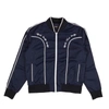 AMIRI NAVY BLUE SHEEN WHITE PIPED TRACK JACKET
