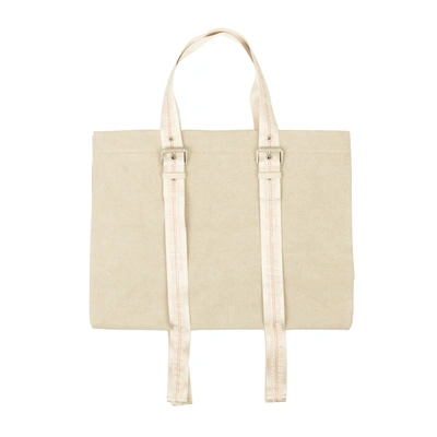 Off-white White Canvas Industrial Tote Bag