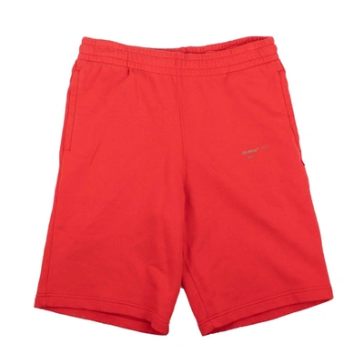 Off-white Red Unfinished Logo Shorts