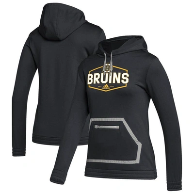 Adidas Originals Adidas Black Boston Bruins Team Issue Pullover Hoodie