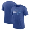 Nike Heather Royal Brooklyn Dodgers Rewind Review Slash Tri-blend T-shirt In Heather Royal