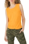 Sanctuary Twisted Cotton Blend Slub Jersey Tank In Orange Sky
