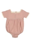Maniere Cotton Gauze Bubble Romper In Mauve
