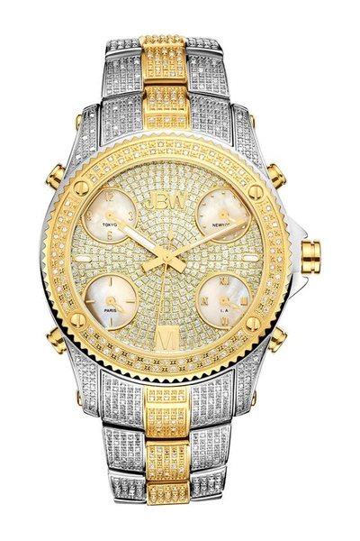 Jbw Men's Jet Setter Iii Diamond & Crystal Watch In Silver