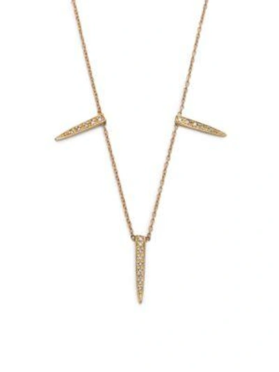 Jacquie Aiche Diamond & 14k Yellow Gold Three Ice Pick Necklace