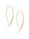 Lana Jewelry WOMEN'S HOOKED ON HOOP SMALL 14K YELLOW GOLD FLAT HOOK EARRINGS,400092110432