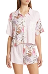 Honeydew Intimates Set Free Floral Colorblocked Short Pajamas In Water Lily Tropical