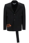 Off-white Black Multicolour Cotton-wool Blend Graf Coupe Blazer In Black