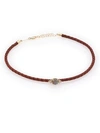 JACQUIE AICHE Diamond, Labradorite, 14K Yellow Gold & Leather Choker Necklace