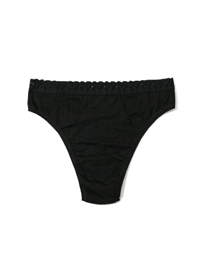 Hanky Panky Mellowluxe™ High Cut Thong In Black