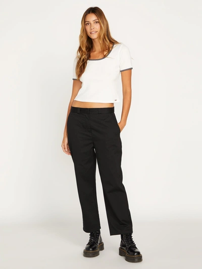 Volcom Lowstone Ankle Trousers In Black