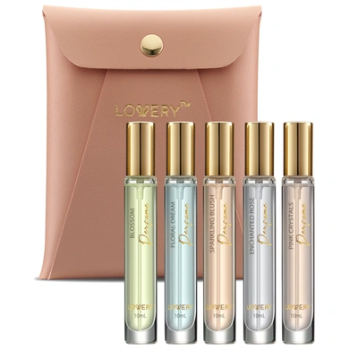 Lovery 6pc Eau De Parfum Perfumes For Women, Floral Fragrances With Leather Pouch In Pink