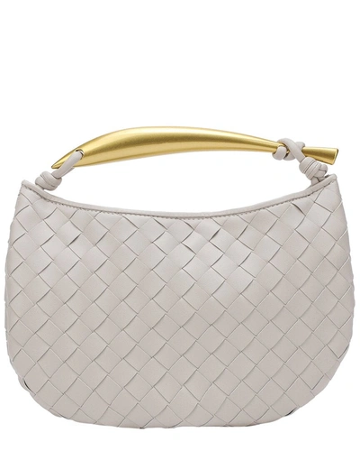 Tiffany & Fred Woven Leather Top Handle Clutch In White