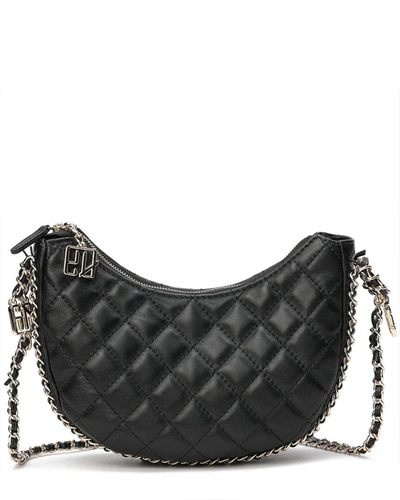 Tiffany & Fred Quilted Leather Messenger Shoulder Bag In Black