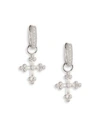 JUDE FRANCES Tiny Cross Diamond & 18K White Gold Earring Charms