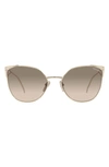 Prada Gold-tone Logo Cat-eye Sunglasses In Pale Gold