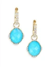 JUDE FRANCES WOMEN'S DIAMOND, TURQUOISE, MOONSTONE & 18K YELLOW GOLD EARRING CHARMS,0400089499689