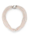 Majorica WOMEN'S 8MM WHITE PEARL & STERLING SILVER NESTED TRIPLE-STRAND NECKLACE,0425123101207