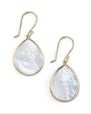 Ippolita 18k Polished Rock Candy Mini Teardrop Earrings In Mother-of-pearl In Open White