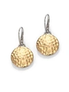 John Hardy WOMEN'S PALU 18K YELLOW GOLD & STERLING SILVER HAMMERED DISC DROP EARRINGS,475334590761