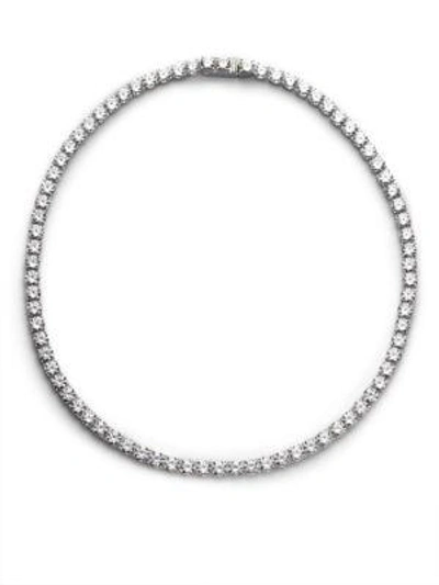 Adriana Orsini Sterling Silver Tennis Necklace In Clear