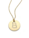 dressing gownrto Coin Tiny Treasures Diamond & 18K Yellow Gold Initial Pendant Necklace
